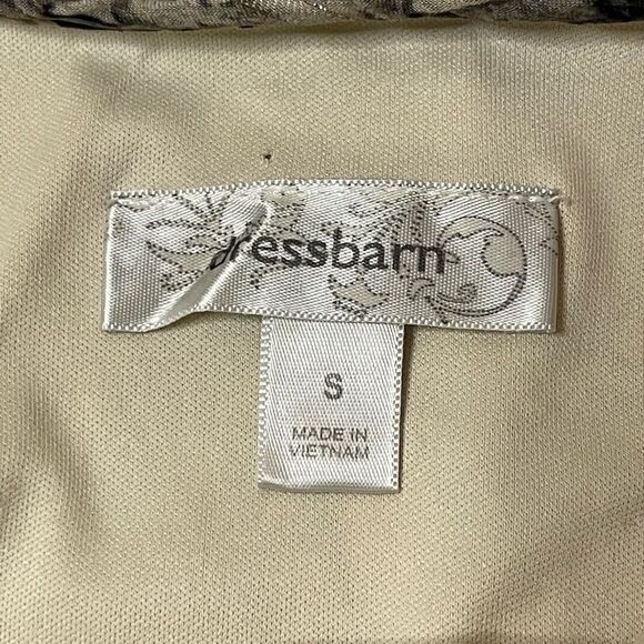 Dressbarn sleeveless blouse gold metallic black and crème size Sm cinched waist - Picture 5 of 6